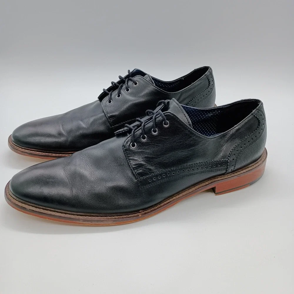 Winthrop Braxton Mens Black Leather Derby Oxford‎ Dress Shoes Size 11